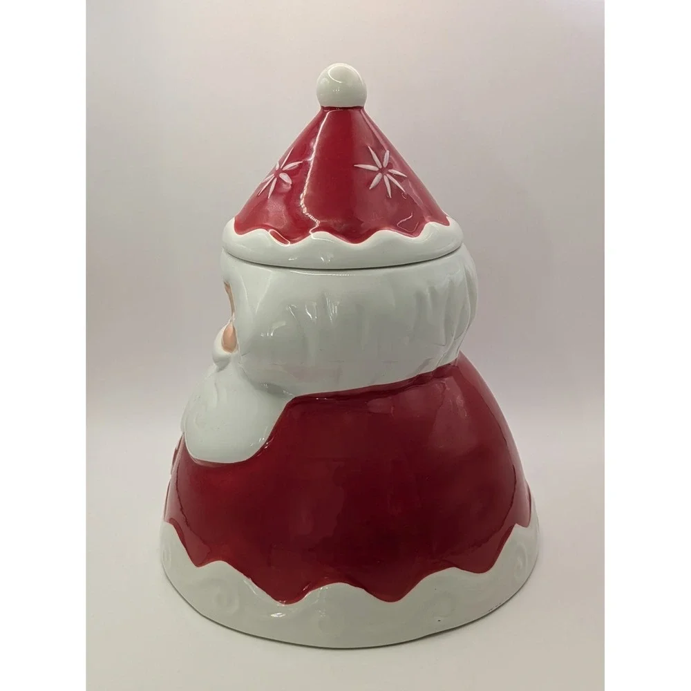 Johanna Parker Magenta Carnival Cottage Santa Claus Canister Cookie Jar Ceramic